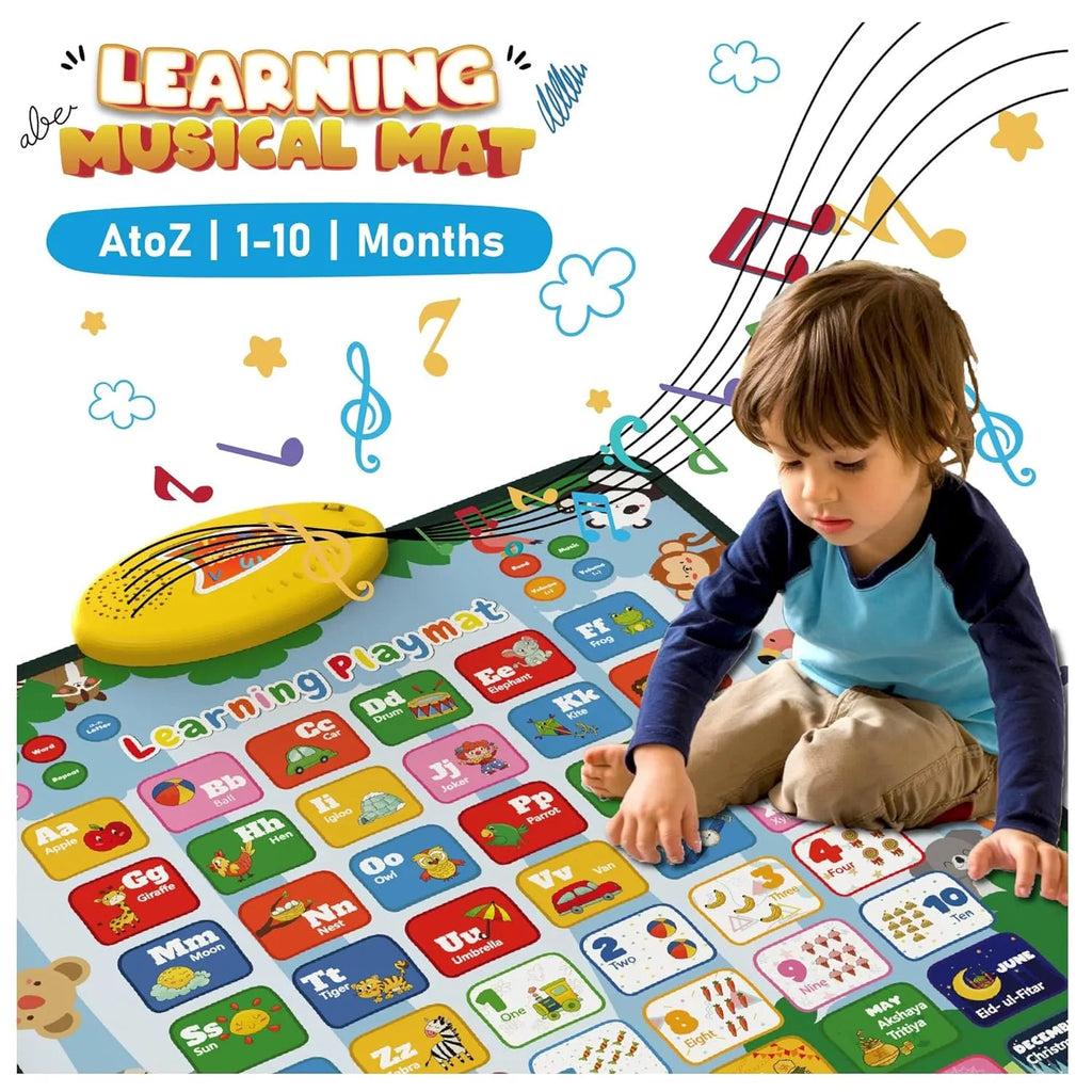 Planettunes Alphabet Learning Musical Interactive Bilingual Touch-Sensitive Floor Mat for Kids | 5 Fun Educational Modes | ABC & Number Learning Mat for Toddlers Age 3+ - Naivri