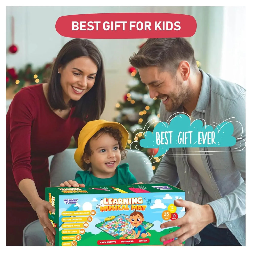 Planettunes Animal Learning Musical Interactive Bilingual Touch-Sensitive Floor Mat for Kids | 5 Educational Modes | Battery-Operated | ABC & Animal Sound Learning Mat | Toddler Toy Age 3+ - Naivri