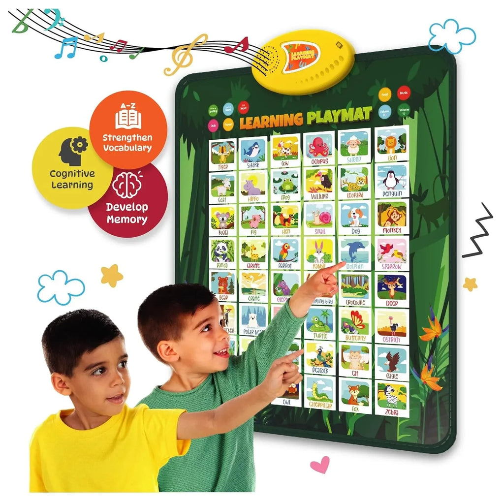 Planettunes Animal Learning Musical Interactive Bilingual Touch-Sensitive Floor Mat for Kids | 5 Educational Modes | Battery-Operated | ABC & Animal Sound Learning Mat | Toddler Toy Age 3+ - Naivri