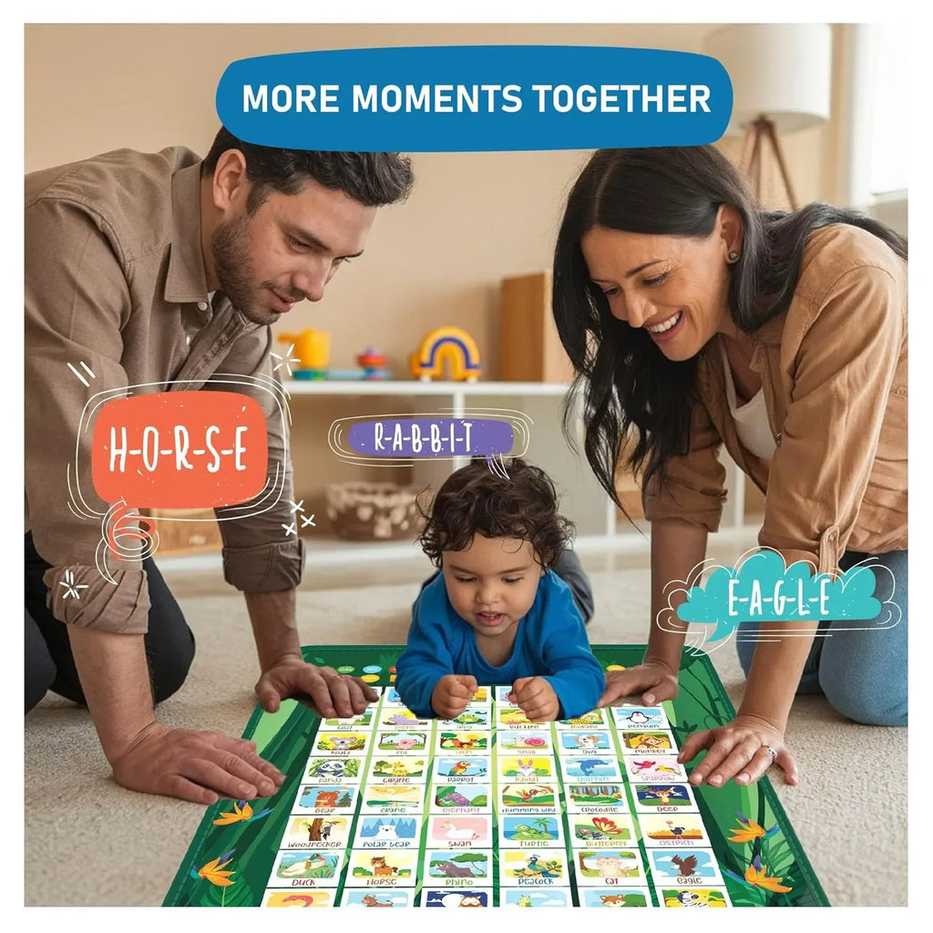 Planettunes Animal Learning Musical Interactive Bilingual Touch-Sensitive Floor Mat for Kids | 5 Educational Modes | Battery-Operated | ABC & Animal Sound Learning Mat | Toddler Toy Age 3+ - Naivri
