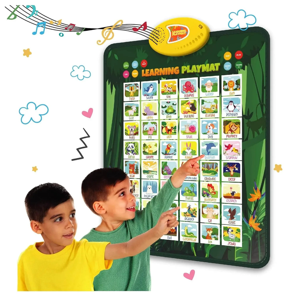 Planettunes Animal Learning Musical Interactive Bilingual Touch-Sensitive Floor Mat for Kids | 5 Educational Modes | Battery-Operated | ABC & Animal Sound Learning Mat | Toddler Toy Age 3+ - Naivri