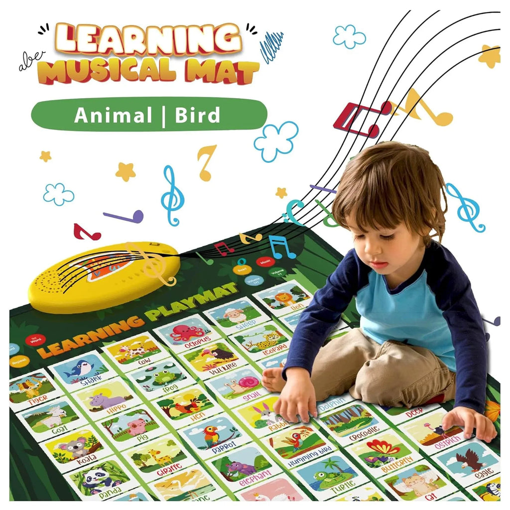 Planettunes Animal Learning Musical Interactive Bilingual Touch-Sensitive Floor Mat for Kids | 5 Educational Modes | Battery-Operated | ABC & Animal Sound Learning Mat | Toddler Toy Age 3+ - Naivri