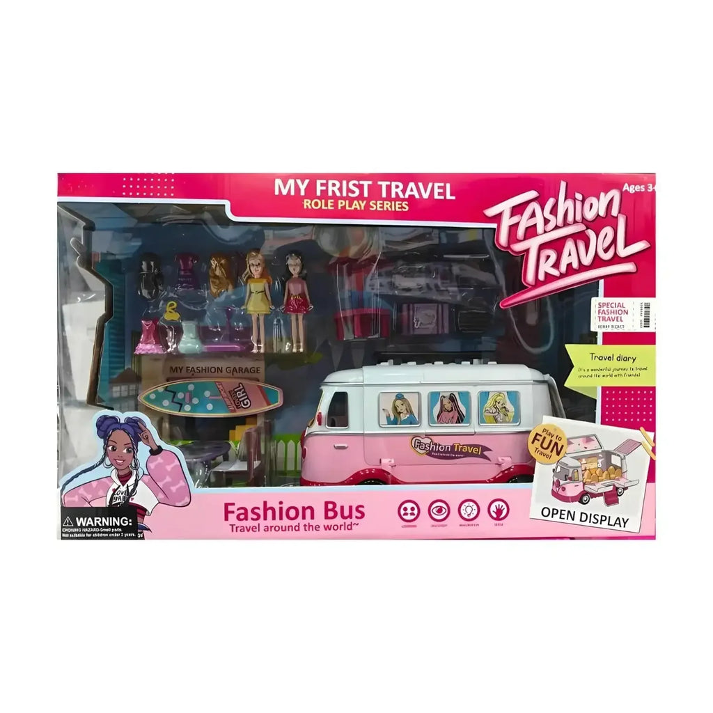 PlayJoy Doll & Bus Adventure Set – Imaginative Play for Kids 3+ - Naivri