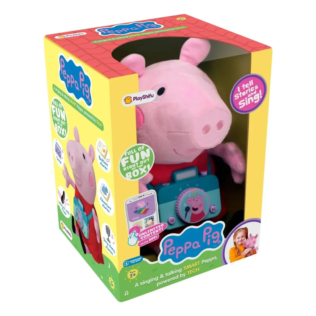 PlayShifu Smart Peppa – Interactive Peppa Pig Plush Toy with Singing, Talking, Storytelling, and Bluetooth App Connectivity for Kids Age 3+ | Educational Learning Toy - Naivri
