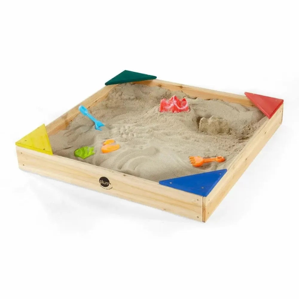 Plum Junior Wooden Sand Pit with Colour Seats - Naivri