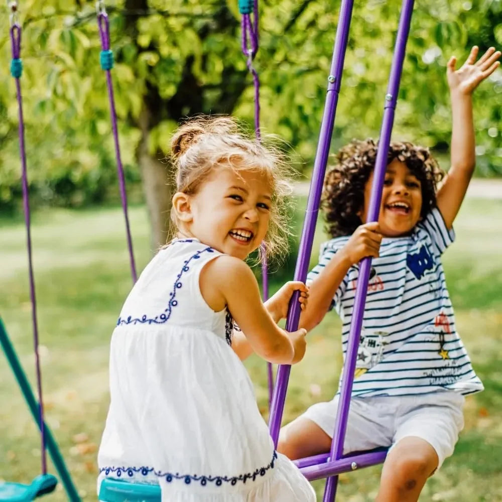 Plum® Helios® Metal Single Swing and Glider Set – Sturdy Outdoor Playground Equipment for Kids - Naivri