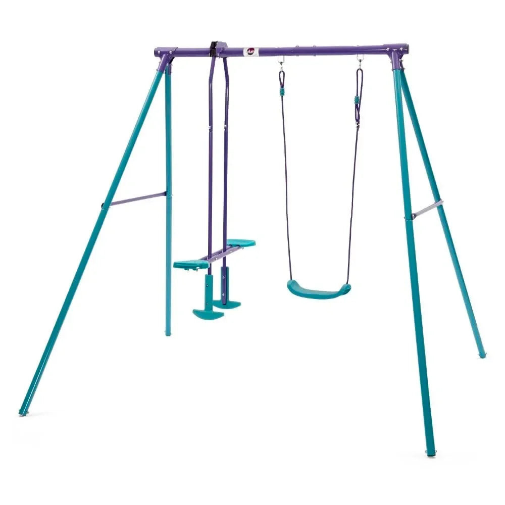 Plum® Helios® Metal Single Swing and Glider Set – Sturdy Outdoor Playground Equipment for Kids - Naivri