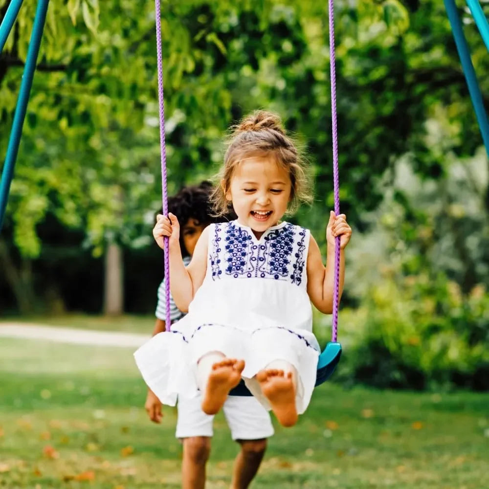 Plum® Metal 2-in-1 Swing Set – Convertible Outdoor Swing for Babies, Toddlers & Kids - Naivri