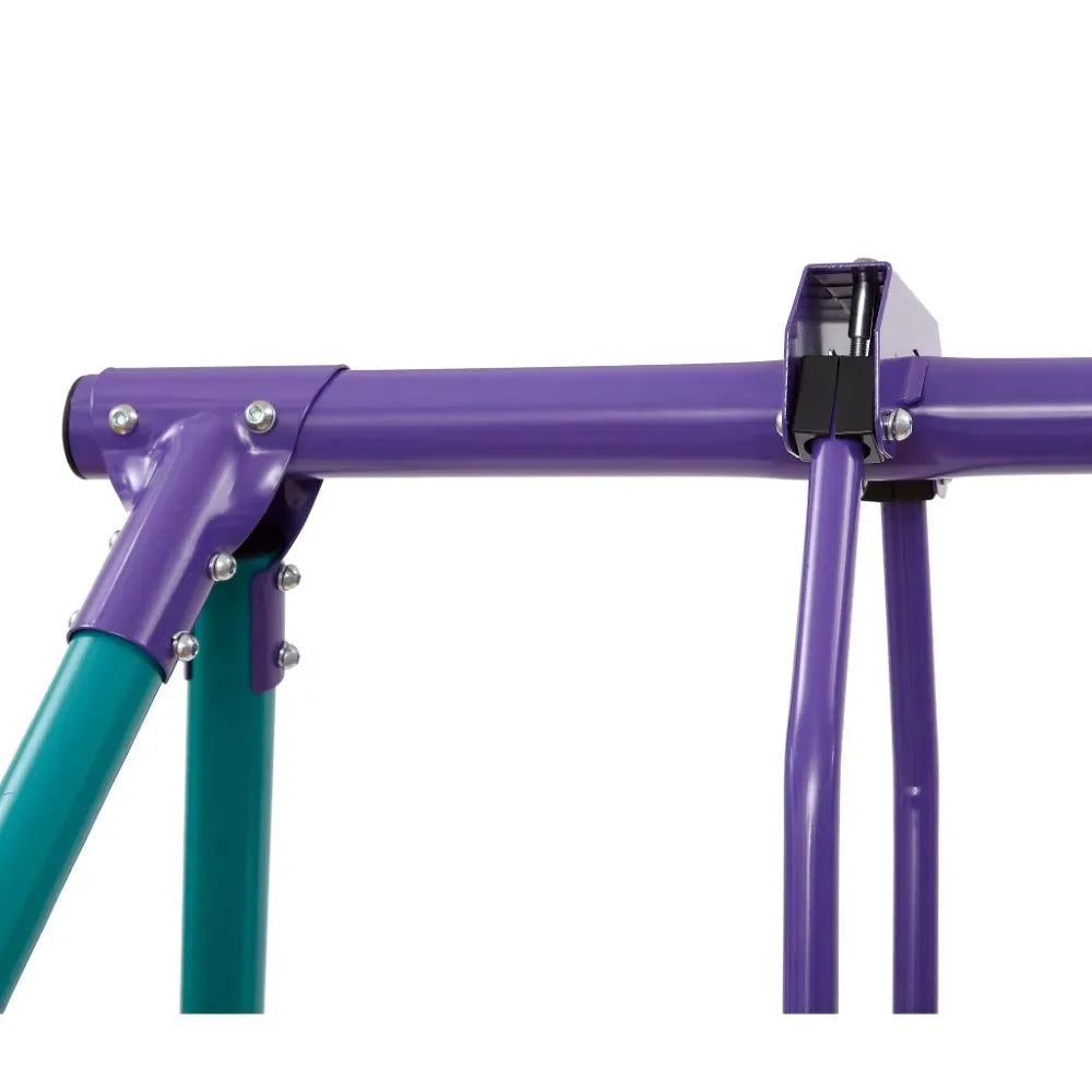Plum® Metal Jupiter® Double Swing and Glider Set – Outdoor Playset with 2 Swings & 2-Seater Glider | Rust-Resistant Steel Frame - Naivri
