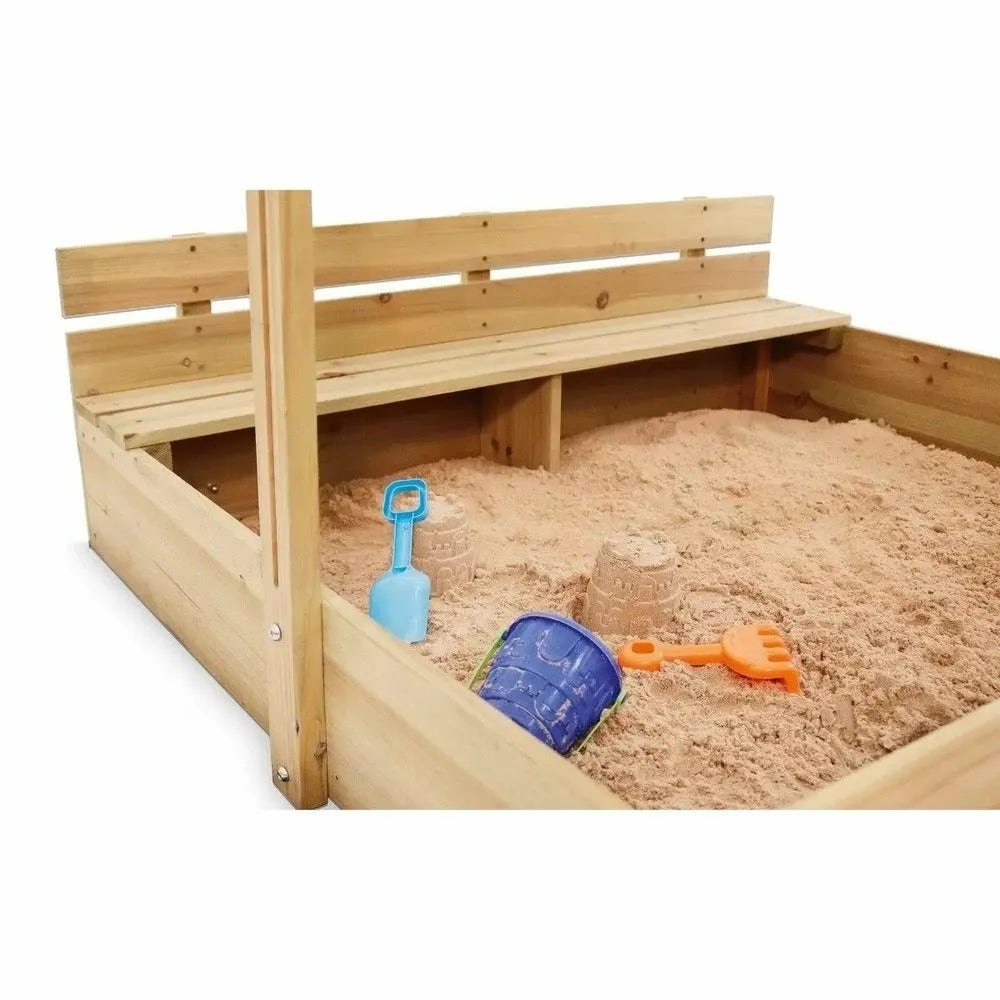 Plum Wooden Sandpit with Canopy - Naivri