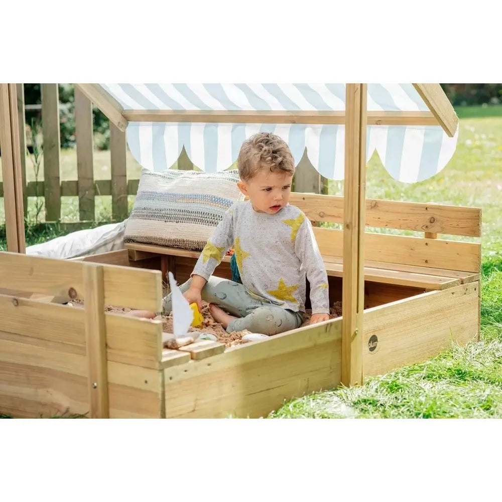 Plum Wooden Sandpit with Canopy - Naivri