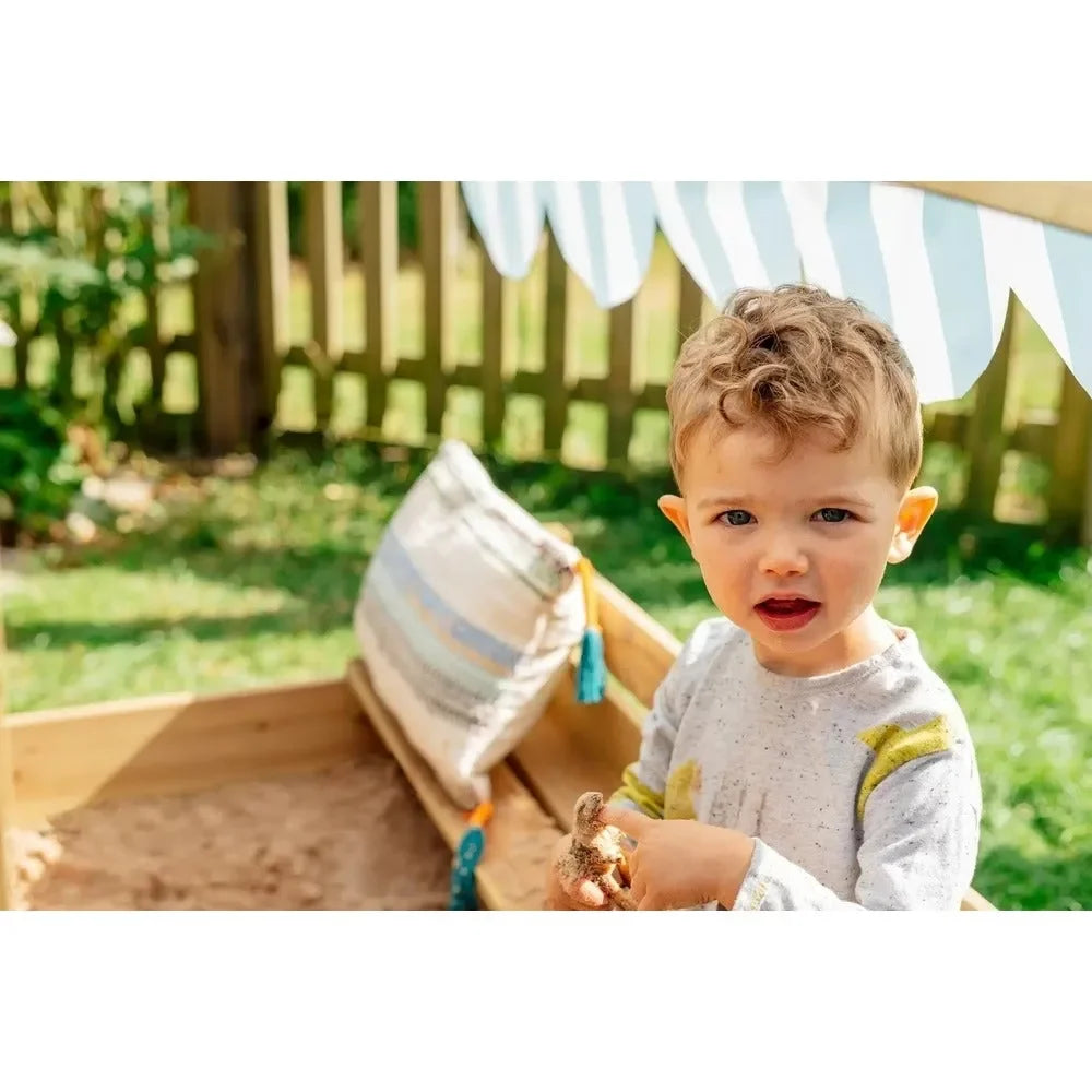 Plum Wooden Sandpit with Canopy - Naivri