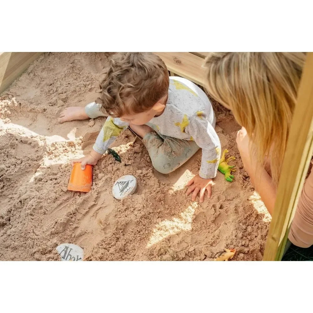 Plum Wooden Sandpit with Canopy - Naivri
