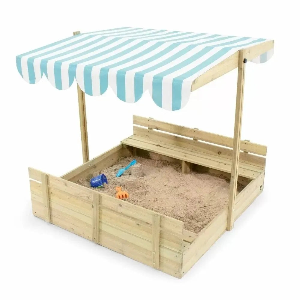 Plum Wooden Sandpit with Canopy - Naivri