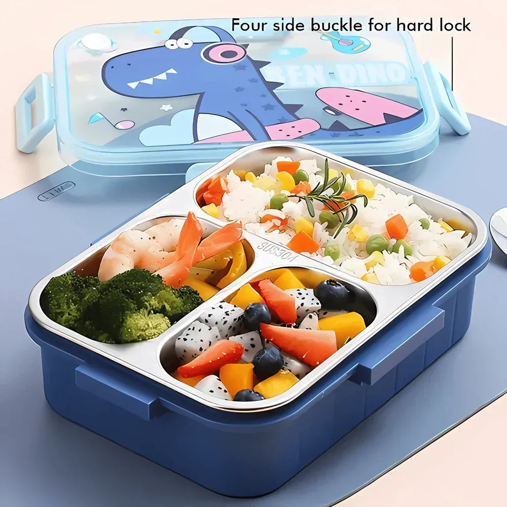 Premium Stainless Steel Lunch Box – Dinosaur & Unicorn Design for Kids - Naivri