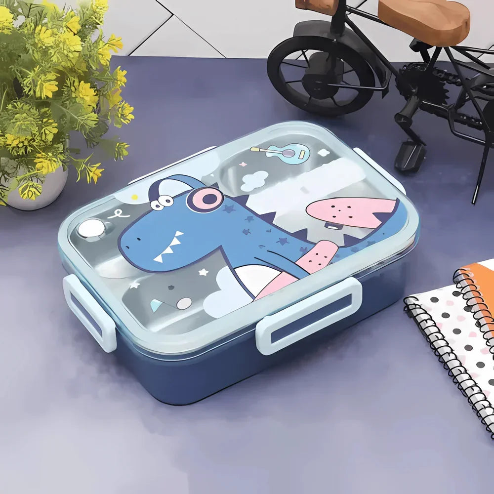 Premium Stainless Steel Lunch Box – Dinosaur & Unicorn Design for Kids - Naivri
