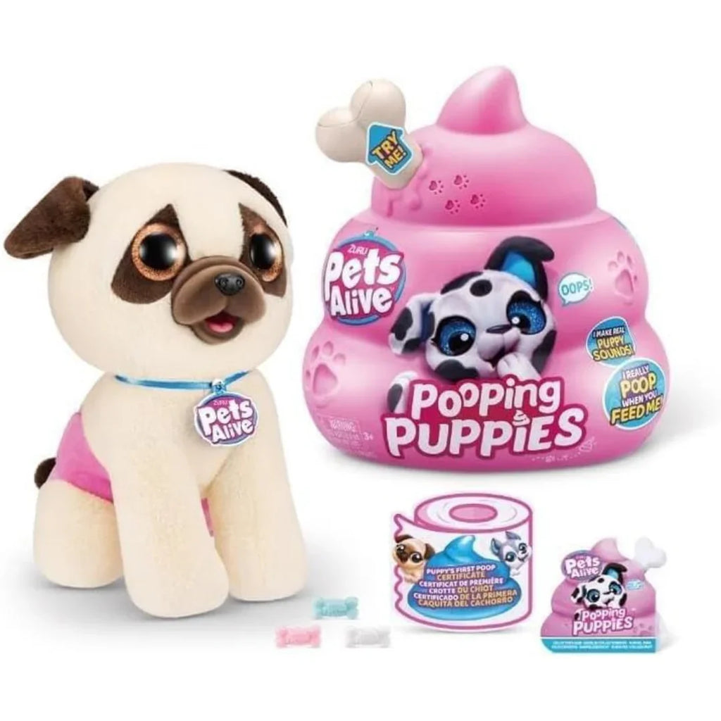 ZURU Pets Alive Interactive Pooping Puppy – Feed, Care & Play Fun (3+ Years) - Naivri