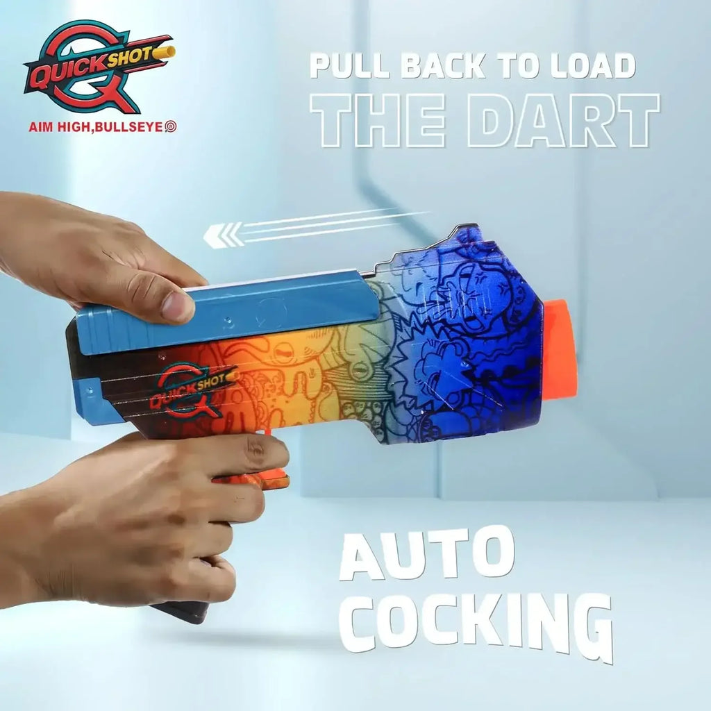 Quickshot Aqua Foam Dart Blaster – 70 Ft Range Action Toy Gun for Kids 8+ - Naivri