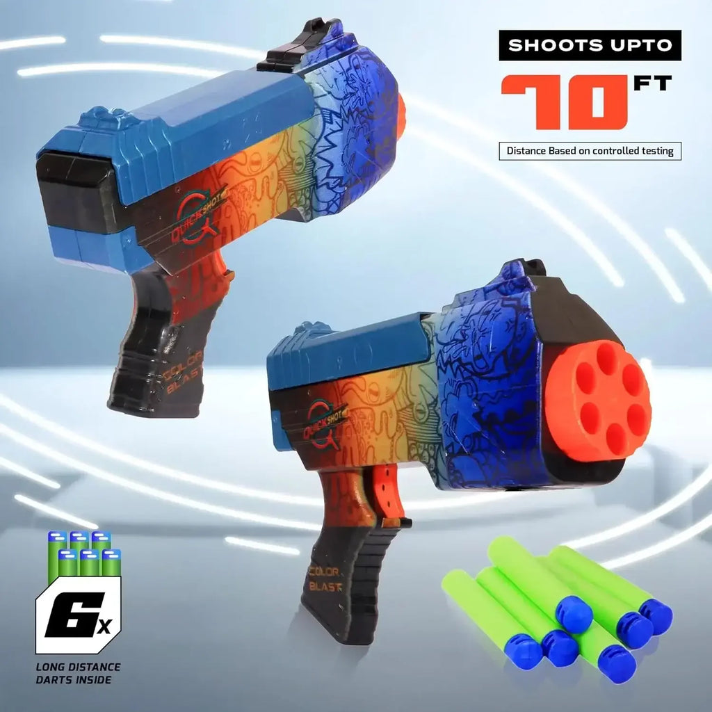 Quickshot Aqua Foam Dart Blaster – 70 Ft Range Action Toy Gun for Kids 8+ - Naivri