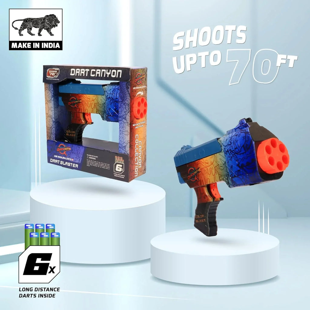Quickshot Aqua Foam Dart Blaster – 70 Ft Range Action Toy Gun for Kids 8+ - Naivri