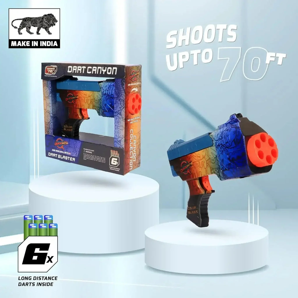 Quickshot Aqua Foam Dart Blaster – 70 Ft Range Action Toy Gun for Kids 8+ - Naivri