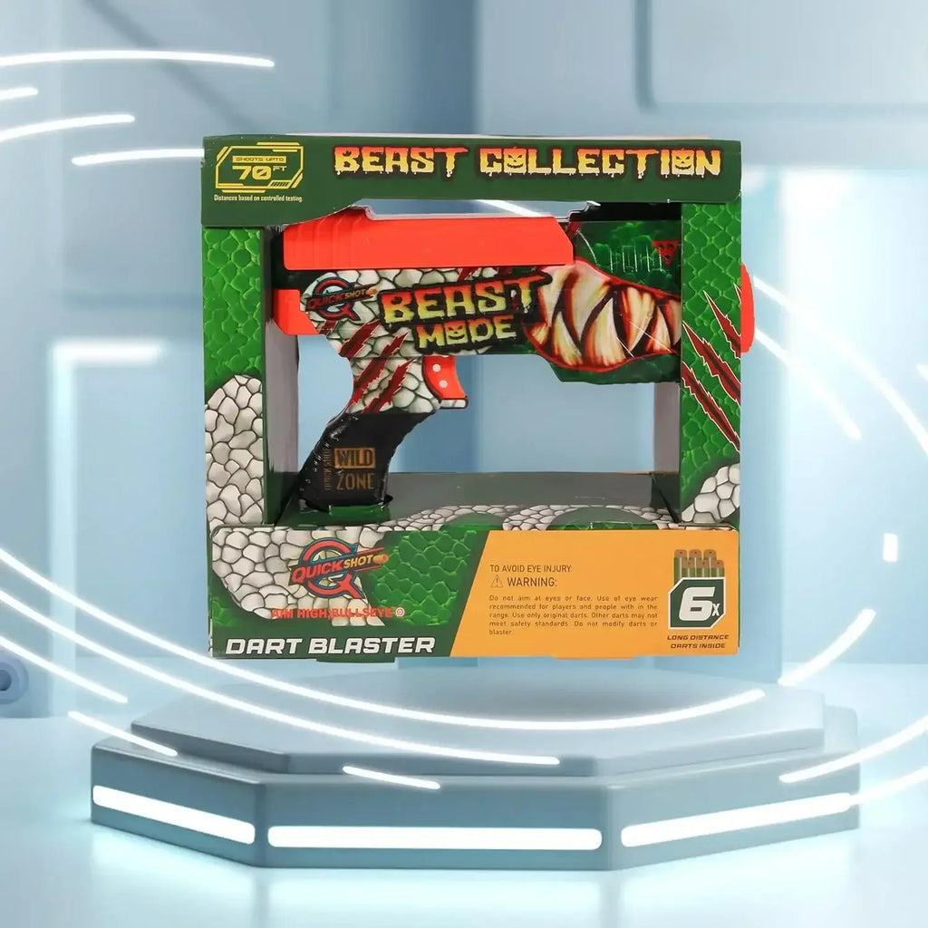 Quickshot Beast Foam Dart Blaster – 70 Ft Range Action Toy Gun for Kids 8+ - Naivri