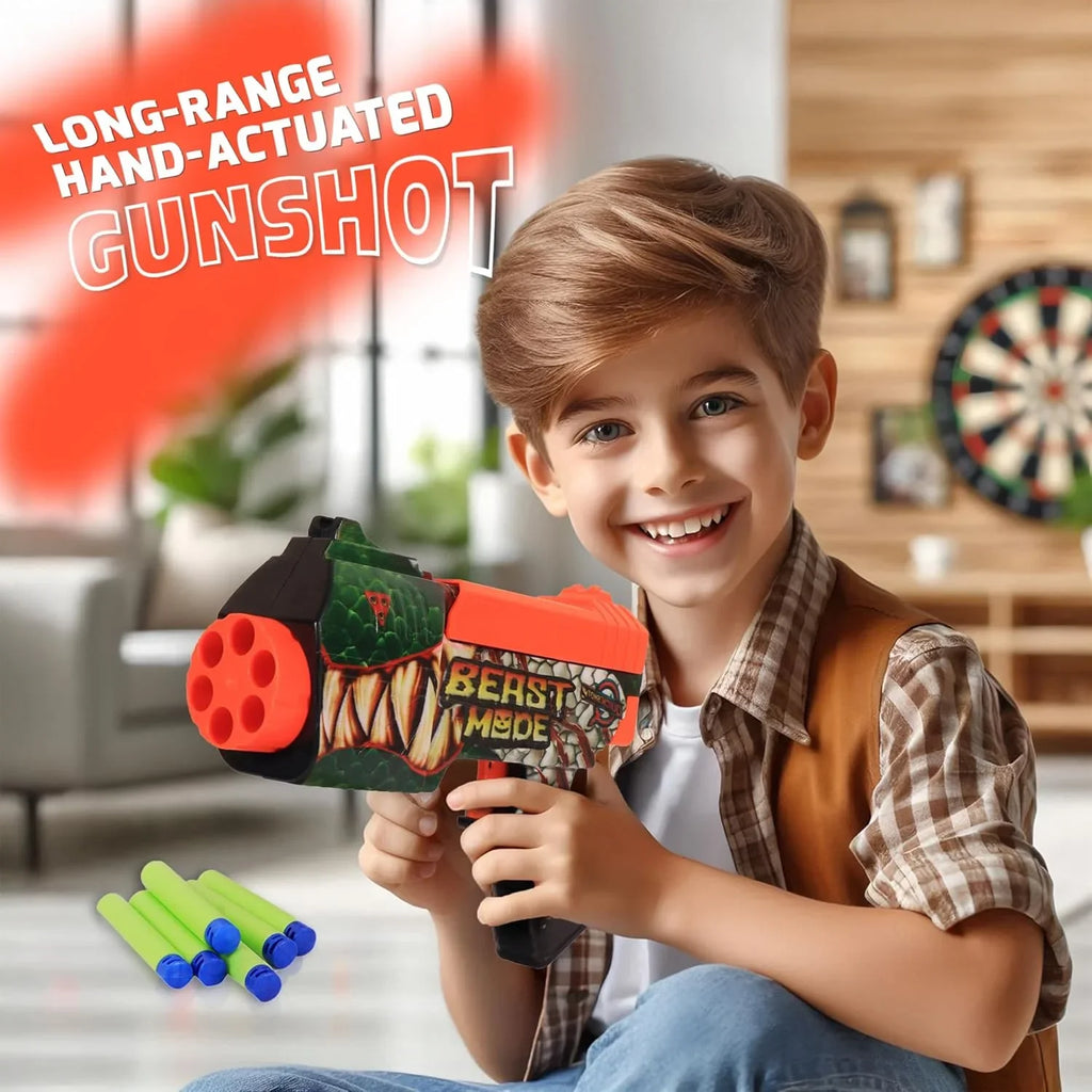 Quickshot Beast Foam Dart Blaster – 70 Ft Range Action Toy Gun for Kids 8+ - Naivri