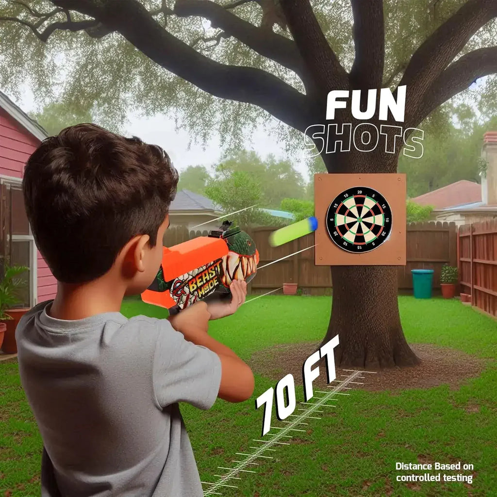 Quickshot Beast Foam Dart Blaster – 70 Ft Range Action Toy Gun for Kids 8+ - Naivri