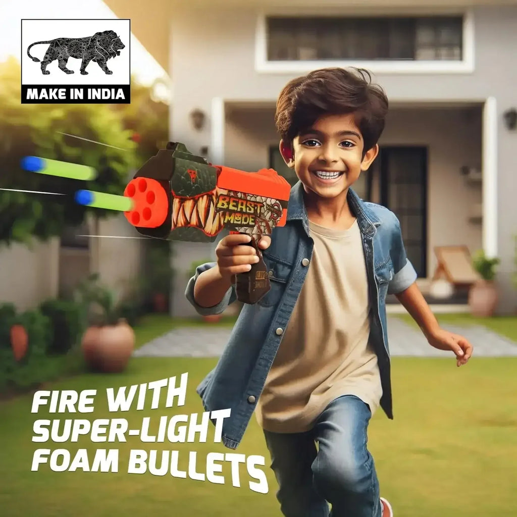 Quickshot Beast Foam Dart Blaster – 70 Ft Range Action Toy Gun for Kids 8+ - Naivri
