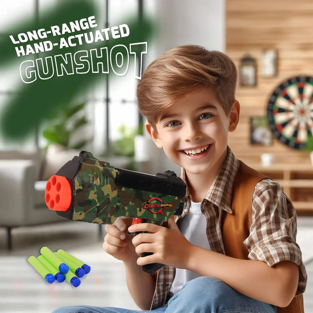 Quickshot Camouflage Dart Blaster – Long-Range Foam Gun for Kids 8+ - Naivri