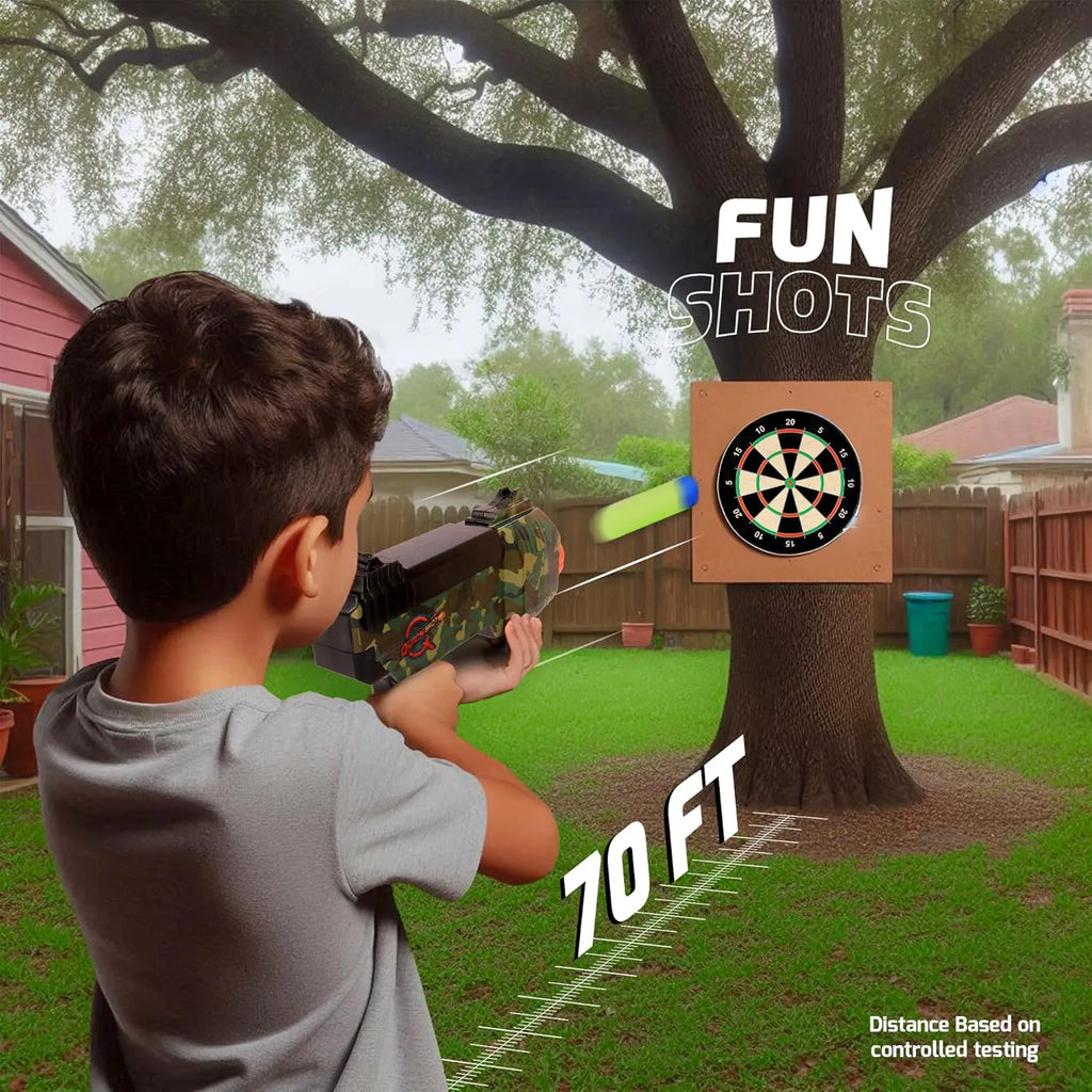 Quickshot Camouflage Dart Blaster – Long-Range Foam Gun for Kids 8+ - Naivri