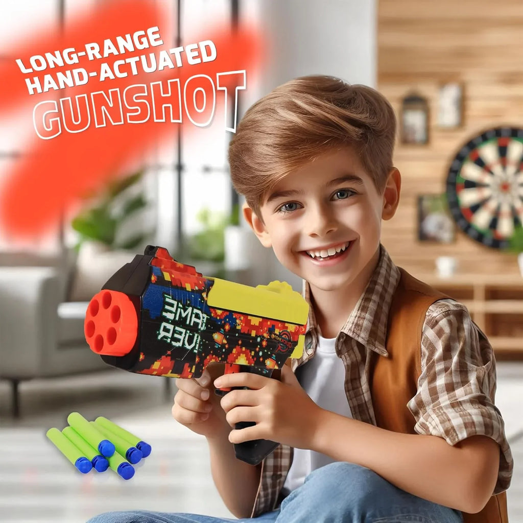 Quickshot Game Over Foam Dart Blaster – 70 Ft Range Toy Gun for Kids 8+ - Naivri
