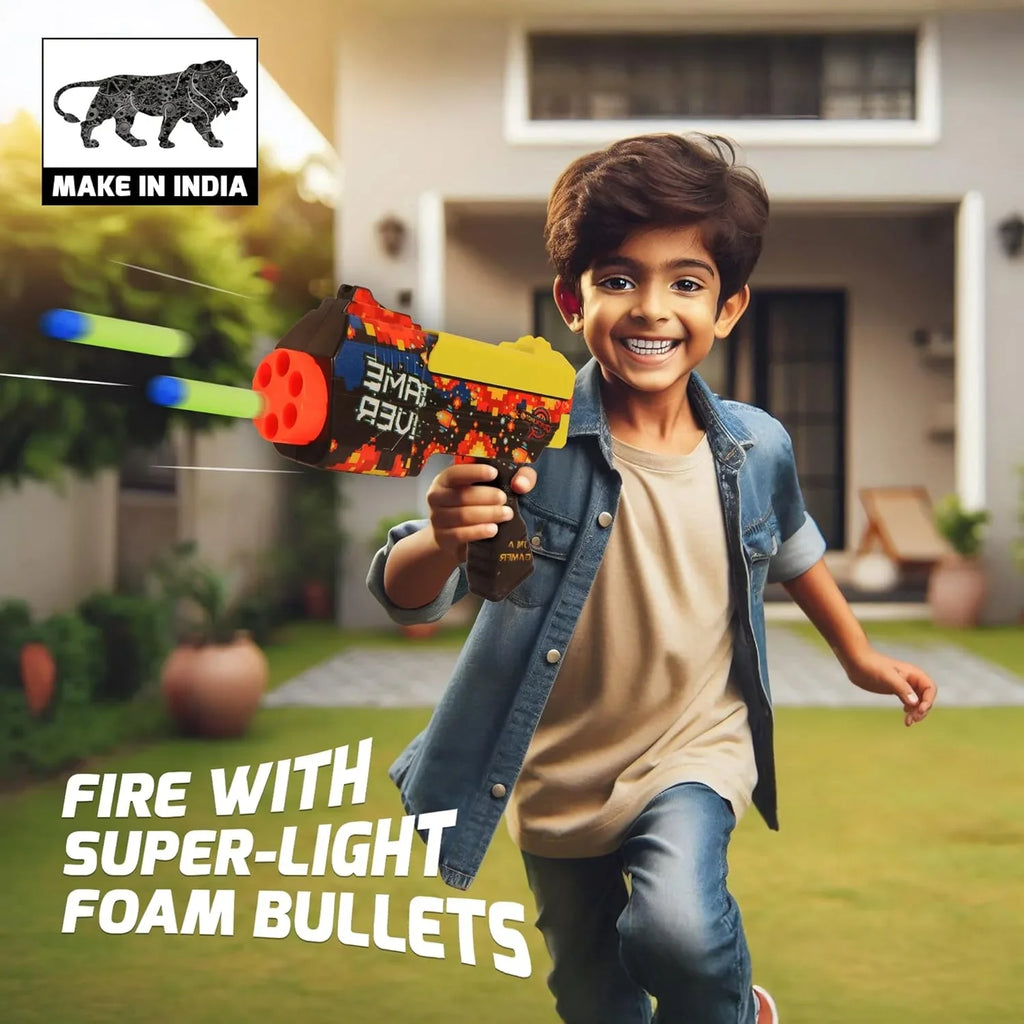 Quickshot Game Over Foam Dart Blaster – 70 Ft Range Toy Gun for Kids 8+ - Naivri