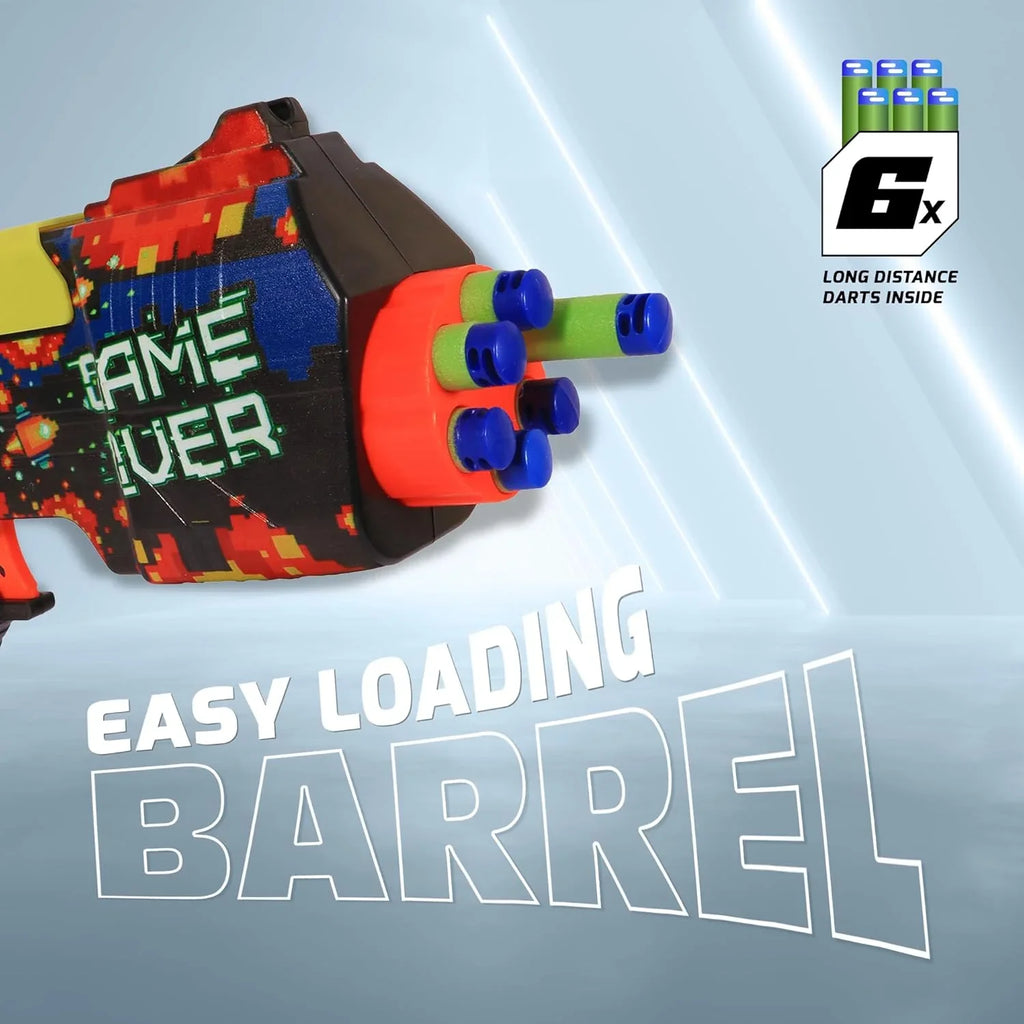 Quickshot Game Over Foam Dart Blaster – 70 Ft Range Toy Gun for Kids 8+ - Naivri