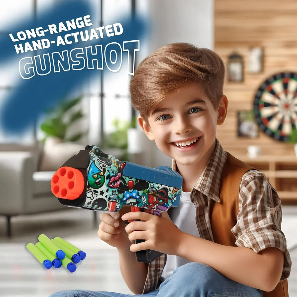 Quickshot Graffiti Burst Foam Dart Blaster – 70 Ft Range Toy Gun for Kids 8+ - Naivri