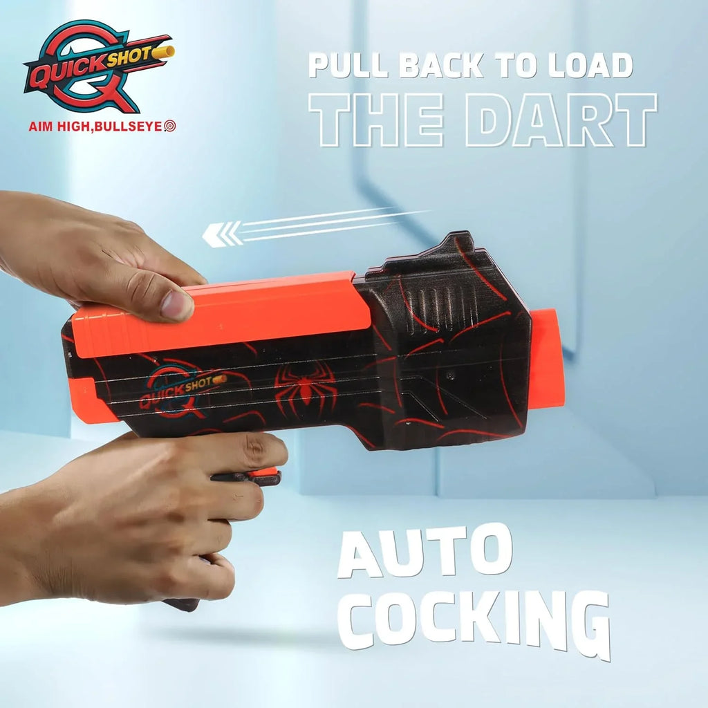 Quickshot Spidey Foam Dart Blaster – 70 Ft Power Shot Toy Gun for Kids 8+ - Naivri