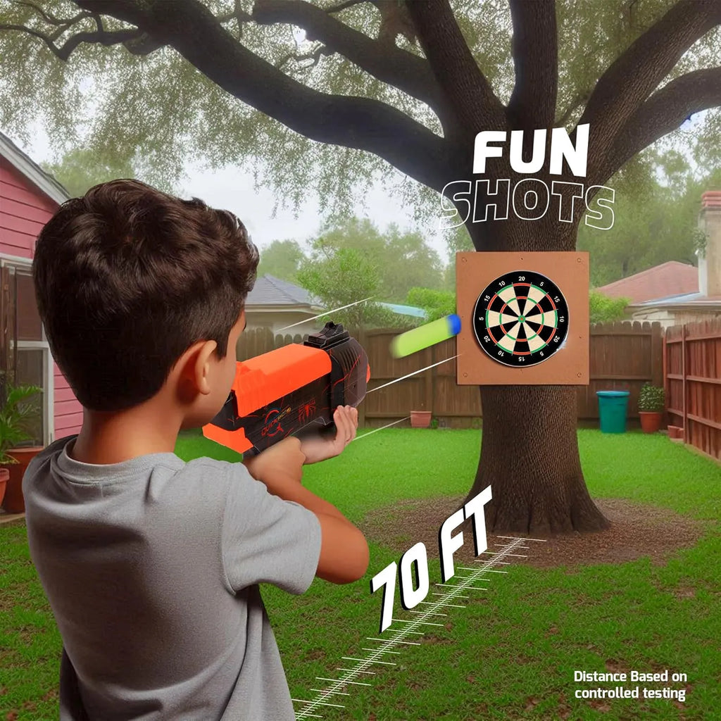 Quickshot Spidey Foam Dart Blaster – 70 Ft Power Shot Toy Gun for Kids 8+ - Naivri