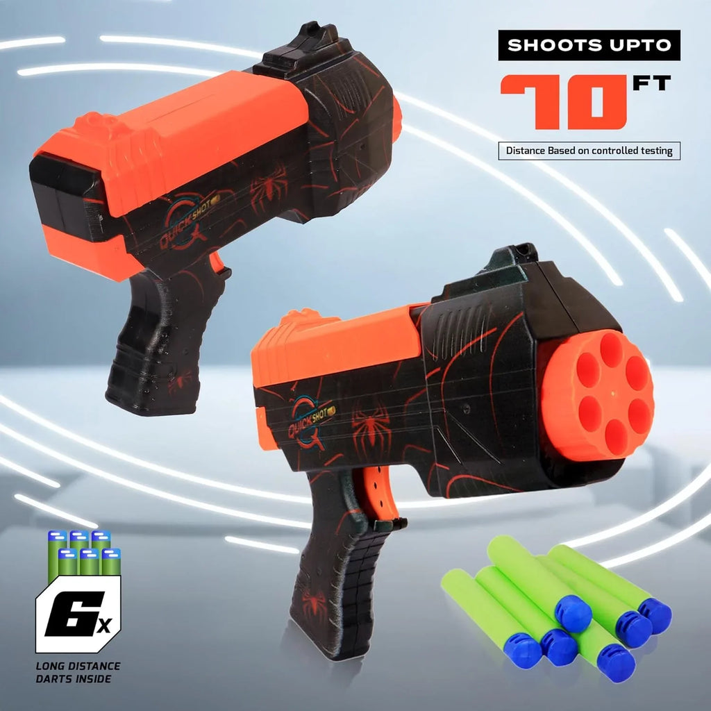 Quickshot Spidey Foam Dart Blaster – 70 Ft Power Shot Toy Gun for Kids 8+ - Naivri