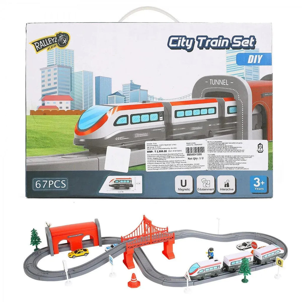 Ralleyz City Train Set 67pcs - Naivri