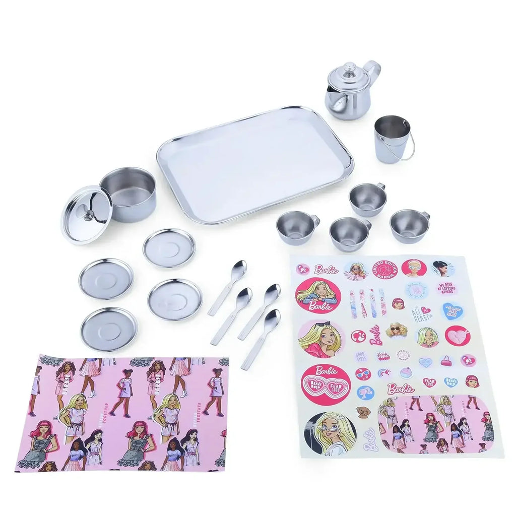 Ramson India Barbie DIY Tea Party Playset – 17-Piece Pretend Kitchen Set for Kids (3 Years+) - Naivri