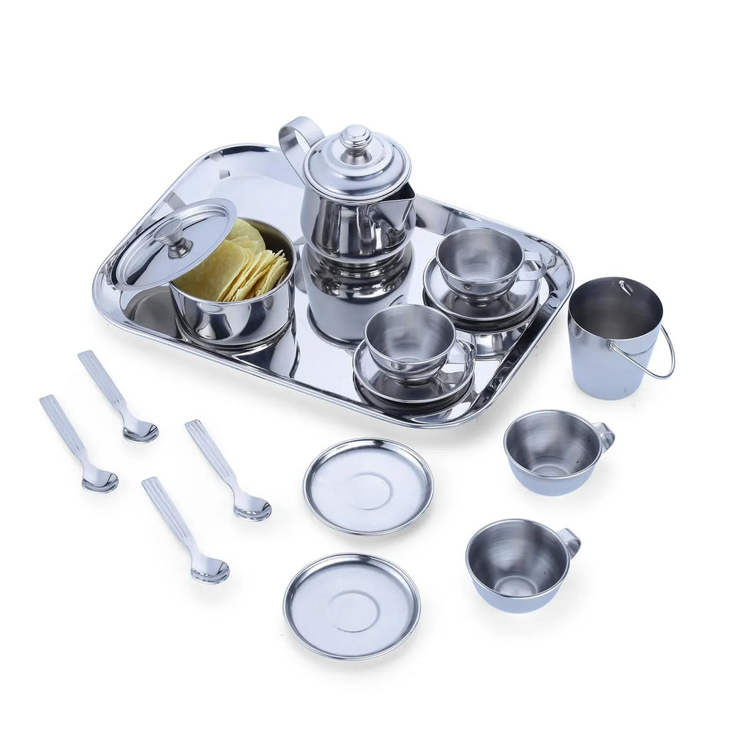 Ramson India Barbie DIY Tea Party Playset – 17-Piece Pretend Kitchen Set for Kids (3 Years+) - Naivri