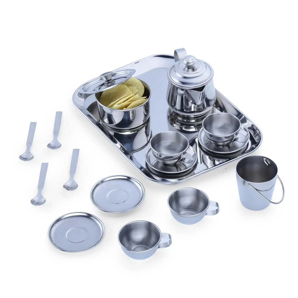 Ramson India Barbie DIY Tea Party Playset – 17-Piece Pretend Kitchen Set for Kids (3 Years+) - Naivri