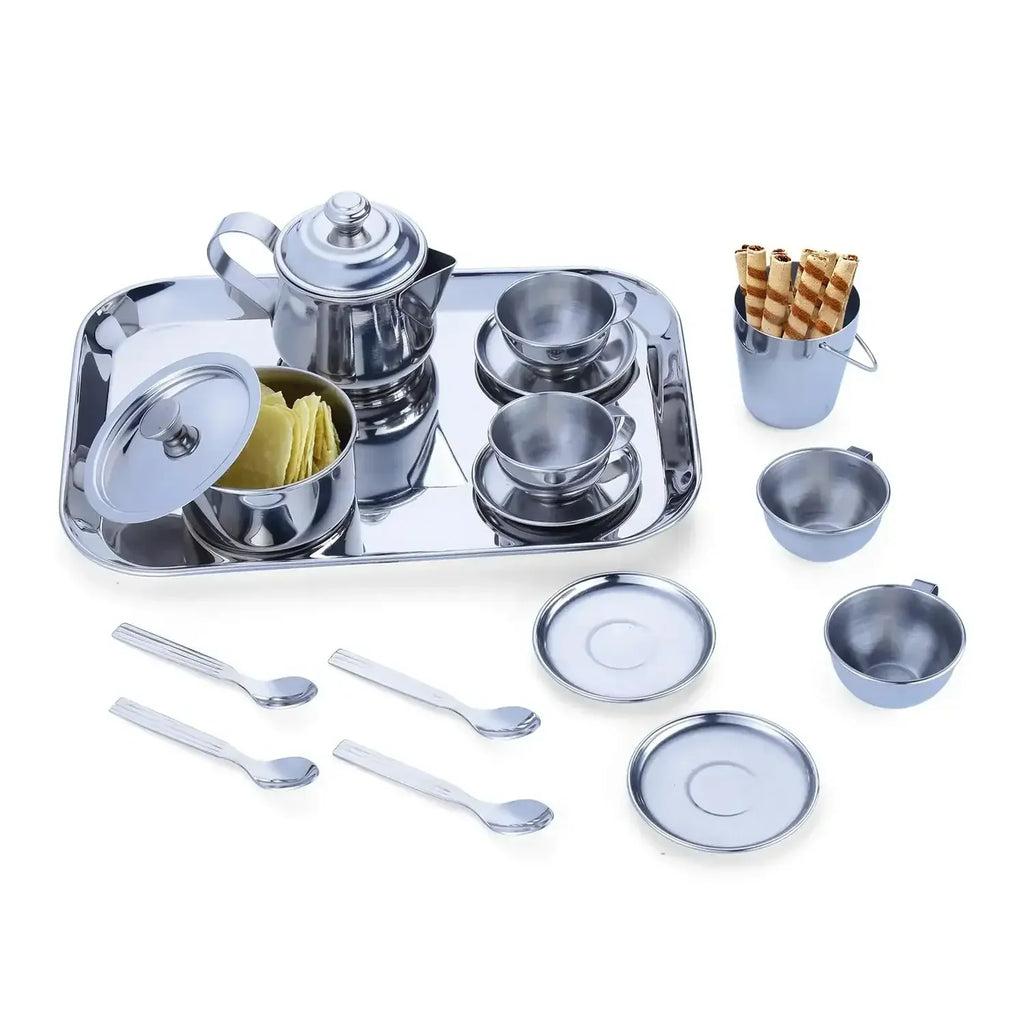 Ramson India Barbie DIY Tea Party Playset – 17-Piece Pretend Kitchen Set for Kids (3 Years+) - Naivri