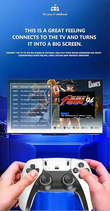 Retro Gaming Console with Game Stick, 1080p HD, Plug & Play TV Video Game Set for 2 Player, 2.4G Wireless, 10 Emulators, 24000 Games - Naivri