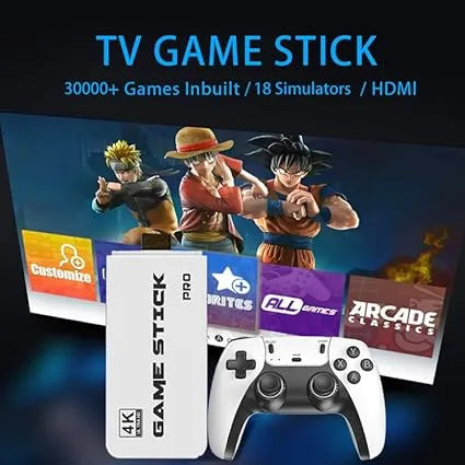 Retro Gaming Console with Game Stick, 1080p HD, Plug & Play TV Video Game Set for 2 Player, 2.4G Wireless, 10 Emulators, 24000 Games - Naivri
