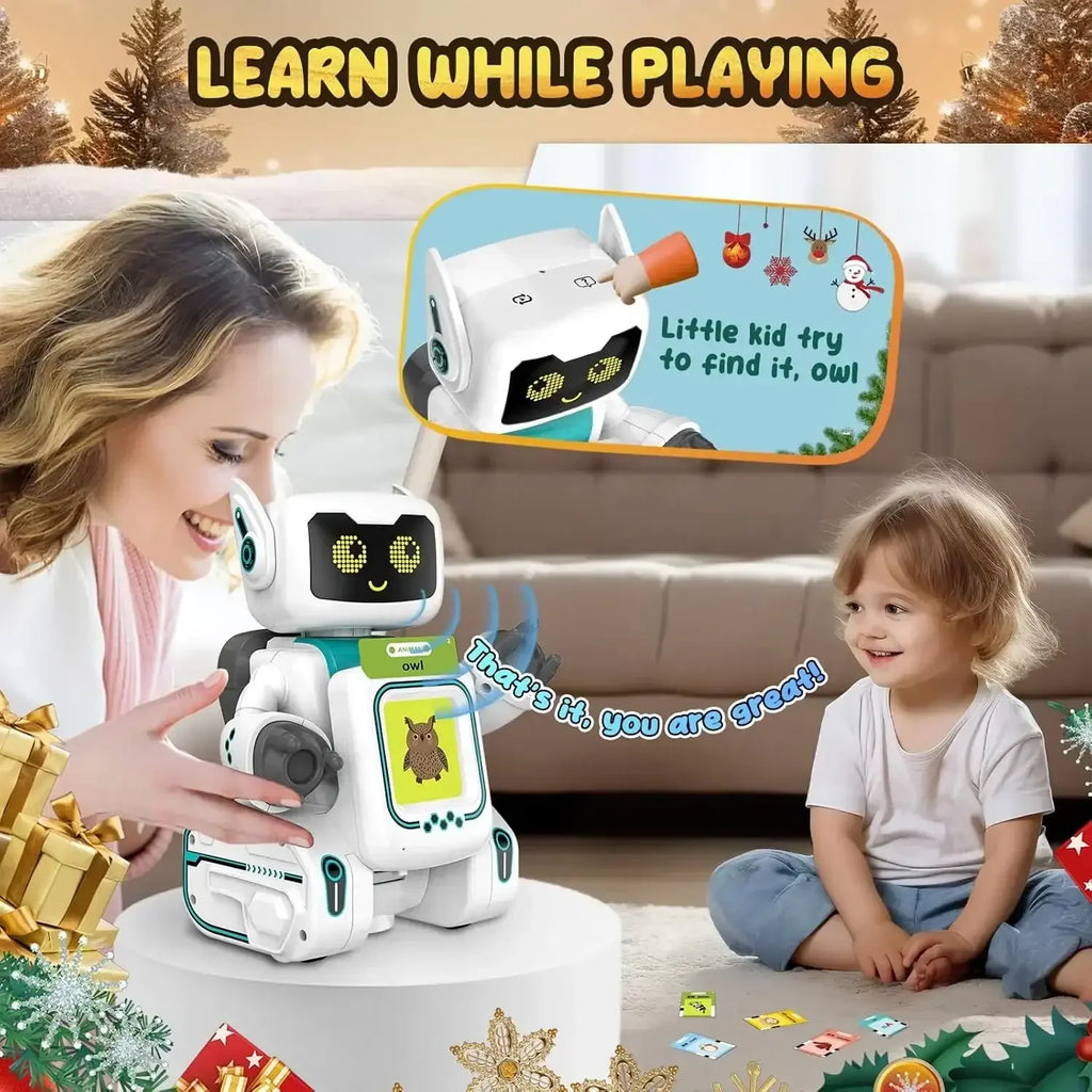 RoboPlay Interactive Learning Robot – Remote Control Companion with Talking Flash Cards for Ages 3–8 - Naivri