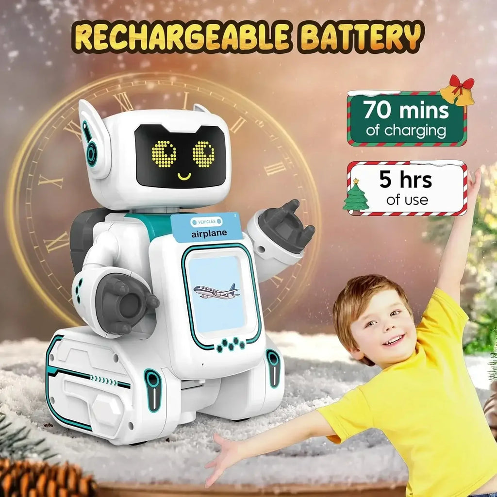 RoboPlay Interactive Learning Robot – Remote Control Companion with Talking Flash Cards for Ages 3–8 - Naivri