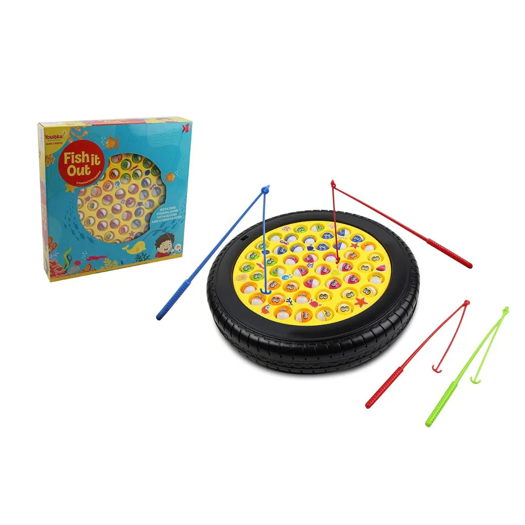 Rowan Musical Fishing Pond Game – Rotating Magnetic Fishing Toy for Kids (3Y+) - Naivri