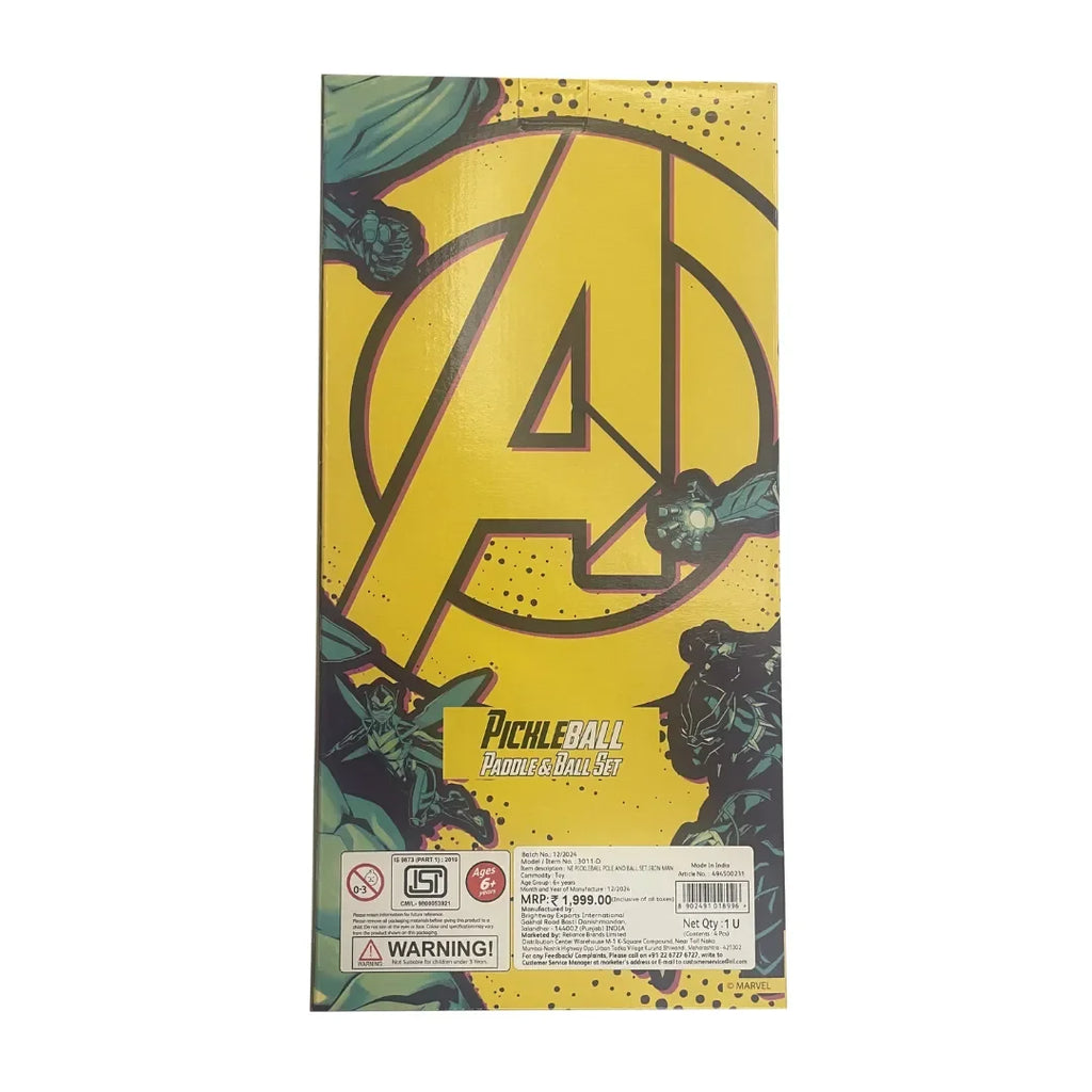 Rowan Pickleball Paddle & Ball Set – Iron Man | Avengers Edition | Age 6Y+ - Naivri