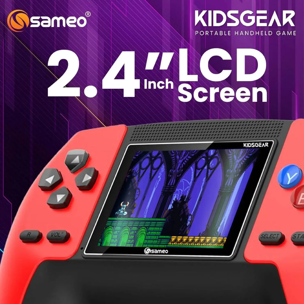 Sameo Kids Gear Handheld Console – Graphite Grey | Retro Gaming Device with 520 Built-in Games, High-Resolution Display & Gamepad Style - Naivri